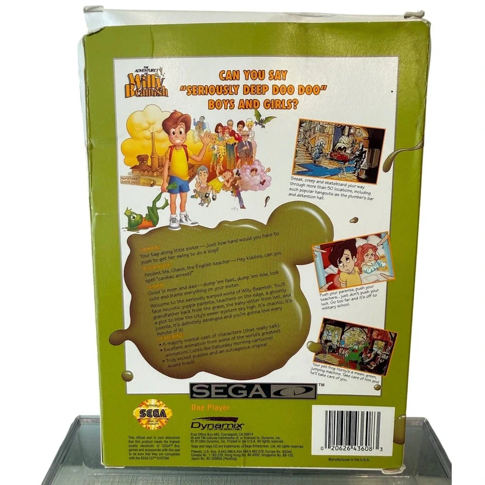 Adventures of Willy‎ Beamish Sega Game CD 1993 CIB Manual Reg Card Case
